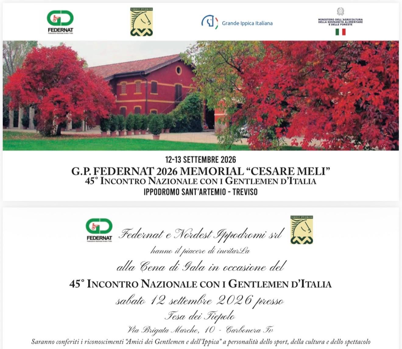 Treviso accoglie i Gentlemen d’Italia : al via un weekend d’eccezione tra il Gran Galà del sabato e il Gran Premio Federnat della domenica